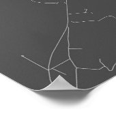 Monterey, Kalifornien (weiß auf schwarz) Poster (Ecke)