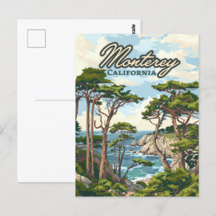 Monterey Kalifornien Zypressen Bäume Ozean Küste Postkarte