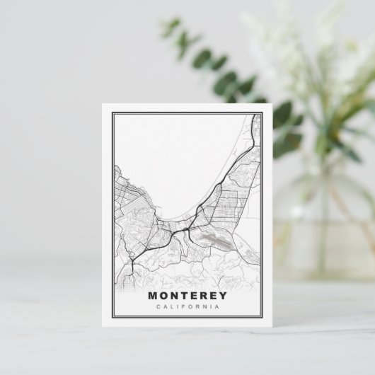 Monterey Map Postkarte (Stehend Vorderseite)
