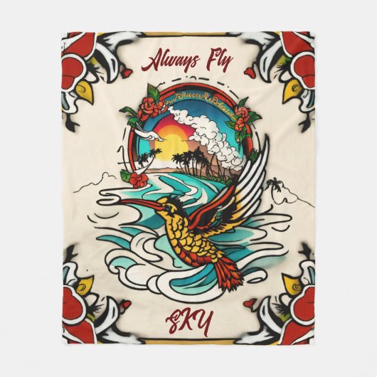 Monterey Tattoo Design: 50"X60" Fleecedecke (Vorderseite)