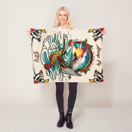 Monterey Tattoo Design: Ein Symbol 30 "X40" Fleecedecke (Beispiel)