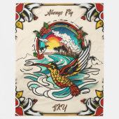 Monterey Tattoo Design: Ein Symbol- 60"x80" Fleecedecke (Vorderseite)