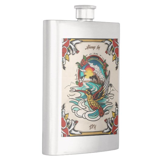 Monterey Tattoo Design: Ein Symbol für Kraft Pow Flachmann (Rechts)