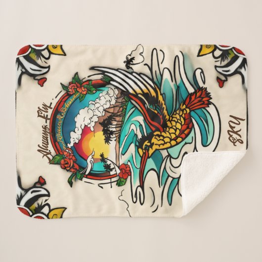 Monterey Tattoo Design: Ein Symbol-klein Sherpadecke (Vorderseite (Horizontal))