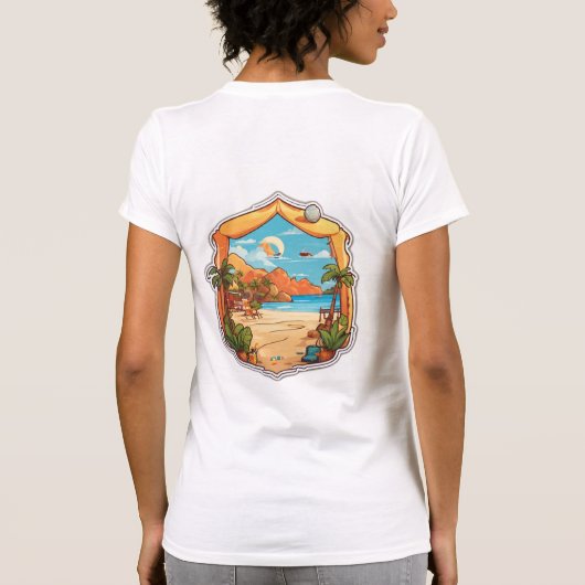 Monterey Waves: Tropisches Tattoo Fusion T-Shirt (Rückseite)