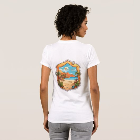 Monterey Waves: Tropisches Tattoo Fusion T-Shirt (Schwarz voll)
