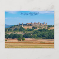 Monteriggioni-Silhouette, Toskana, Italien Postkar