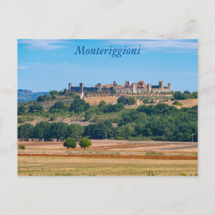 Monteriggioni-Silhouette, Toskana, Italien Postkar Postkarte