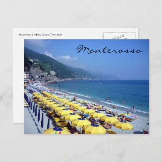 Monterosso-Strand Postkarte (Vorne/Hinten)