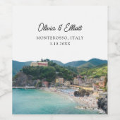 Monterosso Wedding Italien Gefallen Personalisiert Weinetikett (Einzelnes Label)