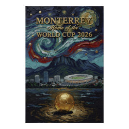 Monterrey 2026 Fußball Luxus-Fußball-Wandkunst Poster