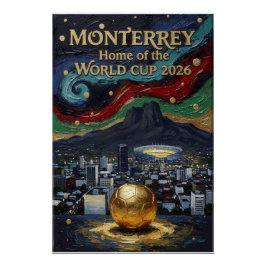 Monterrey Fußballkunst 2026 Stadion Stadt Design Poster