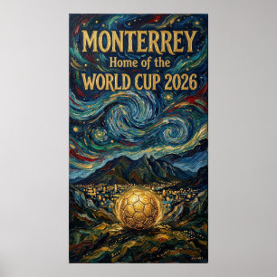 Monterrey Fußballkunst 2026 Stadiondesign Poster