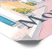 Monterrey Mexico Aquarellbahn Illustration Poster (Ecke)