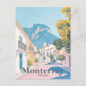 Monterrey Mexico Aquarellbahn Illustration Postkarte (Vorderseite)
