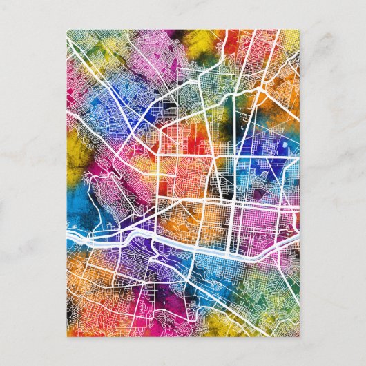 Monterrey Mexico City Map Postkarte (Vorderseite)