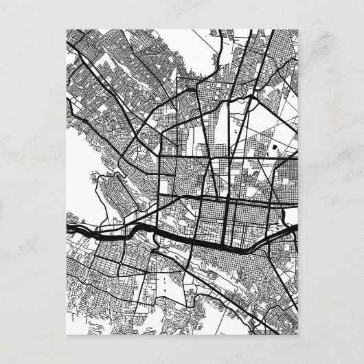 Monterrey Mexico City Map Postkarte (Vorderseite)