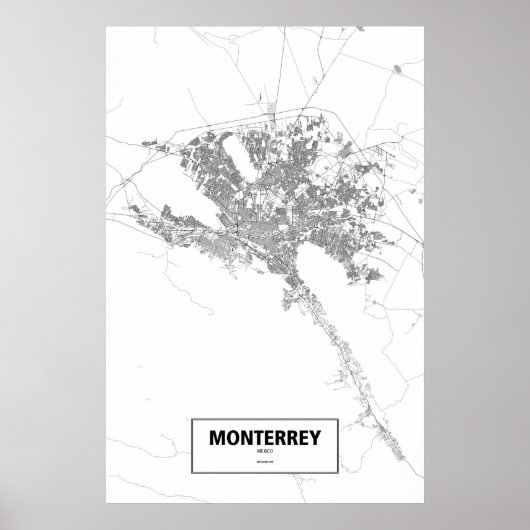 Monterrey, Mexiko (schwarz auf weiß) Poster (Vorne)