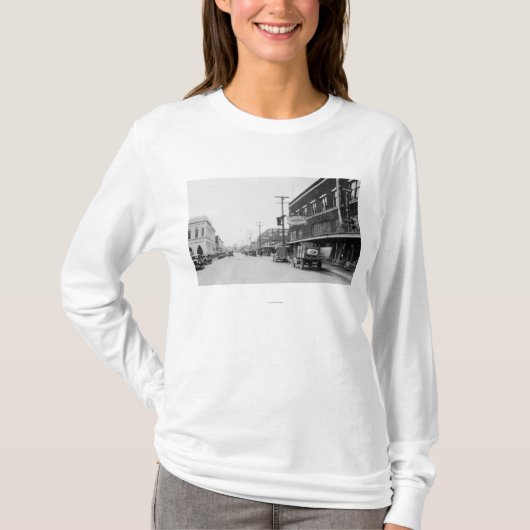 Montesano, WA Hauptstraßen-Stadtansicht-Fotografie T-Shirt (Vorderseite)