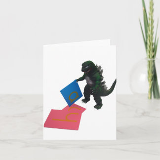 Montessaurus & Sand Paper Letters Note Card Karte