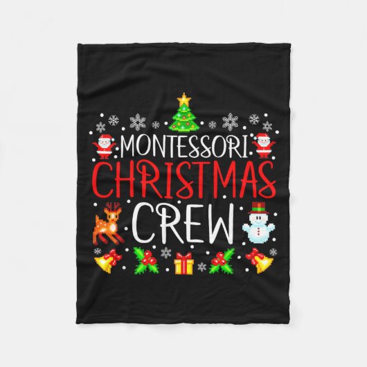 Montessori Christmas Crew Matching Xmas Fleecedecke (Vorderseite)