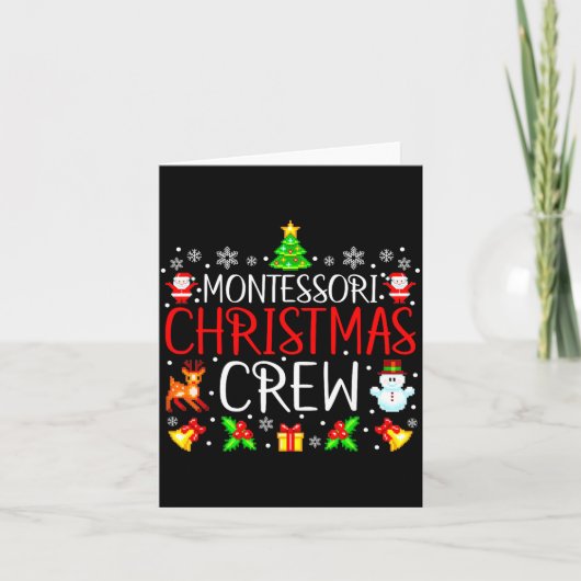 Montessori Christmas Crew Matching Xmas  Karte (Vorderseite)