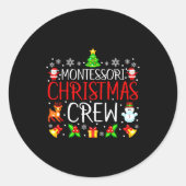 Montessori Christmas Crew Matching Xmas  Runder Aufkleber (Vorderseite)