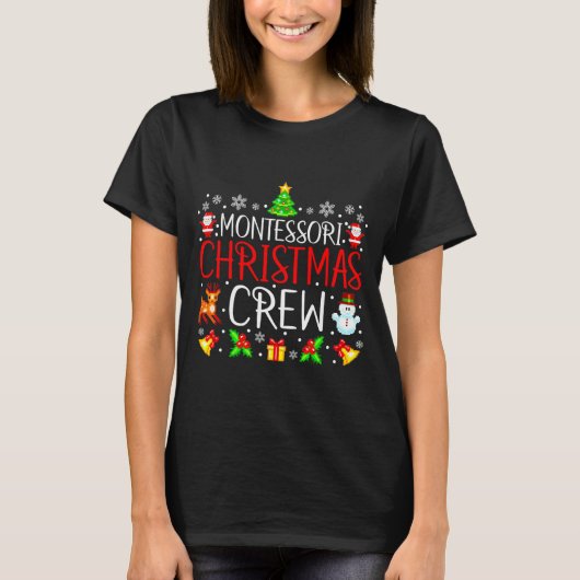 Montessori Christmas Crew Matching Xmas T-Shirt (Vorderseite)