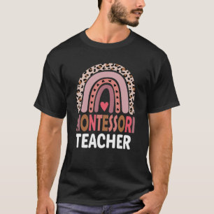 Montessori-Lehrkraft Leopard Regenbogen Würdigung T-Shirt