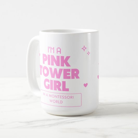 Montessori Pink Tower Tasse (Vorderseite Links)