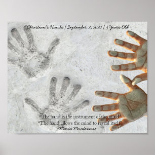 Montessori Sensorial Hands Zitat Keepake Poster