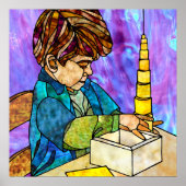 Montessori Sensorial Material: Knobless Cylinders Poster (Vorne)