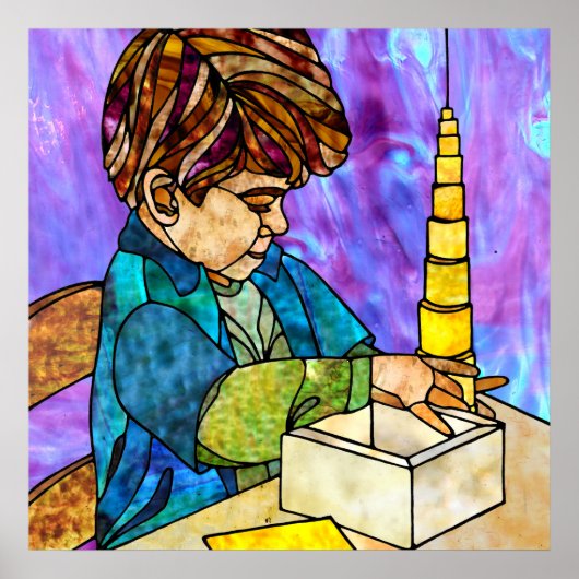 Montessori Sensorial Material: Knobless Cylinders Poster (Vorne)