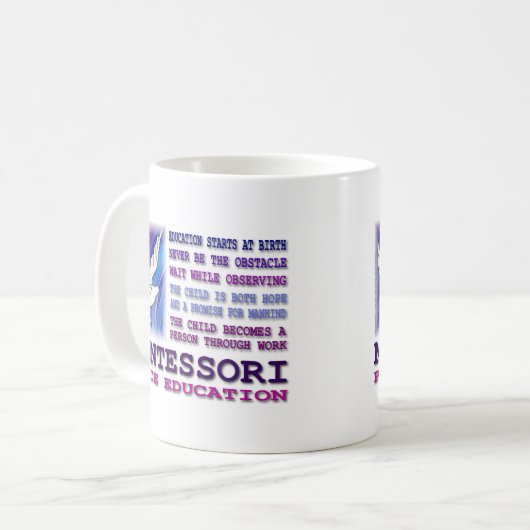 Montessori Taube Kaffeetasse (Vorderseite Links)