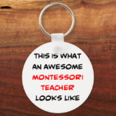 montessori teacher, awesome schlüsselanhänger (Vorderseite)
