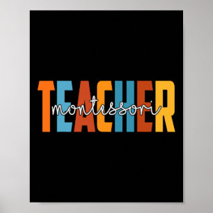 Montessori Teacher Herbstliche Liebe Herbst Dankba Poster