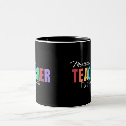 Montessori Teacher Personalisiert Zweifarbige Tasse (Mittel)