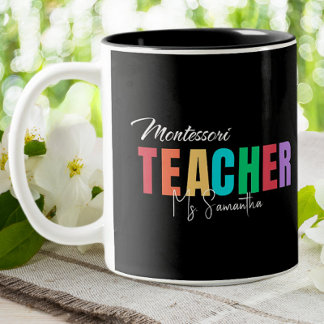 Montessori Teacher Personalisiert Zweifarbige Tasse