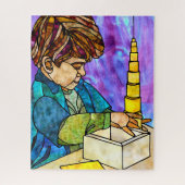 Montessori Yellow Knobless Cylinder Puzzle (Vertikal)