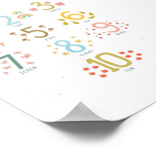 Montessori zählt auf 10 Print Poster (Ecke)