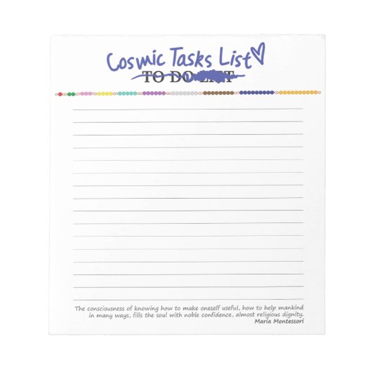 Montessori zu erledigen notizblock (Vorderseite)