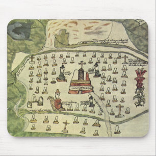 Monteumas Aztekenreich, Antike Weltkarte, 1577 Mousepad