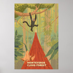Monteverde Wolkenwald Costa Rica Reiseplakat Poster