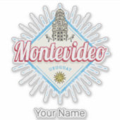 Montevideo City Uruguay Palacio Salvo Souvenir Aufkleber (Vorderseite)