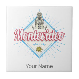 Montevideo City Uruguay Palacio Salvo Souvenir Fliese