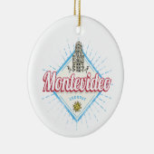 Montevideo City Uruguay Palacio Salvo Souvenir Keramik Ornament (Rechts)