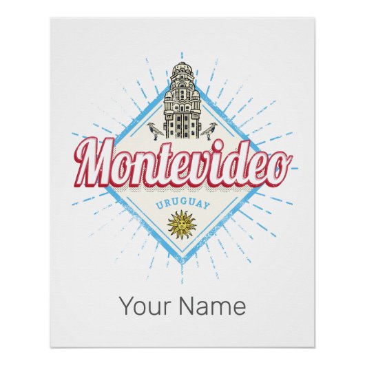 Montevideo City Uruguay Palacio Salvo Souvenir Poster (Vorderseite)