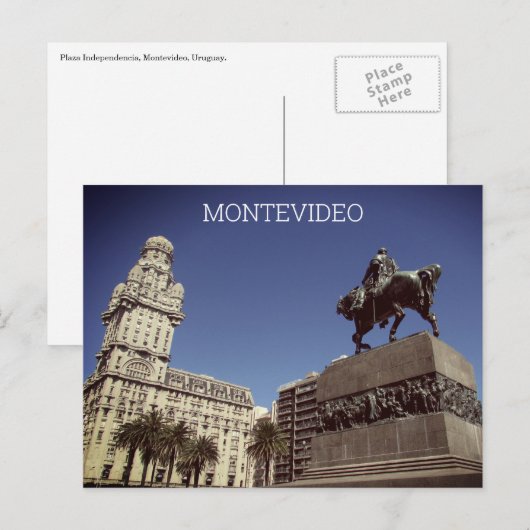Montevideo Platz Postkarte (Vorne/Hinten)