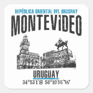 Montevideo Quadratischer Aufkleber