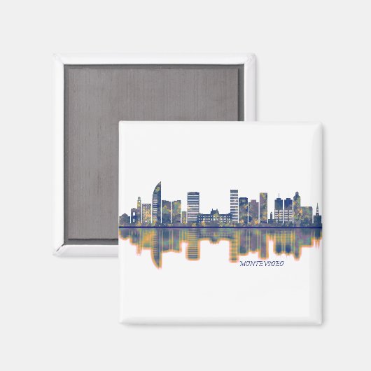 Montevideo Skyline Magnet (Vorderseite/Rückseite)
